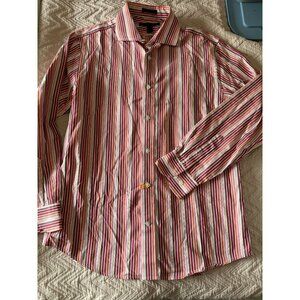 Men's pink striped button down Size Large Classic Fit